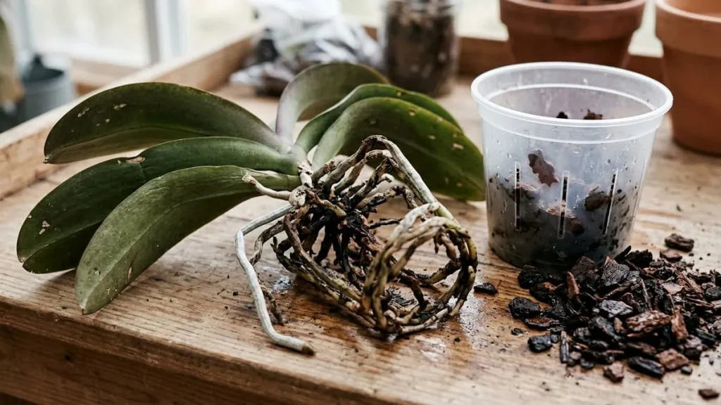 Repot orchid